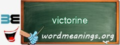 WordMeaning blackboard for victorine